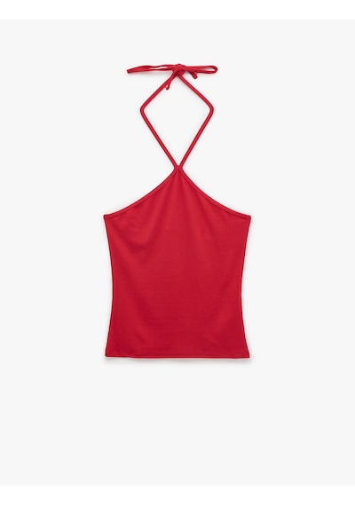 Koton Koton X Sibil Çetinkaya - Slim Fit Boyundan Bağlamalı Halter Yaka Top Kırmızı 6sak10071uk Koton Koton X Sibil Çetinkaya - Slim Fit Boyundan Bağlamalı Halter Yaka Top Kırmızı 6sak10071uk