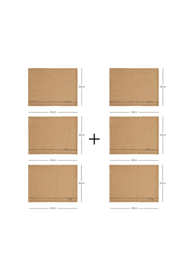 Ocean Home Textile 6 Adet Jüt Sofra Sunum Tabak Altlığı Supla Amerikan Servisi 45 x 35 Diğer