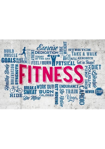 Spor - Fitness Salonu İçin Yazılı Duvar Kağıdı (397445798)