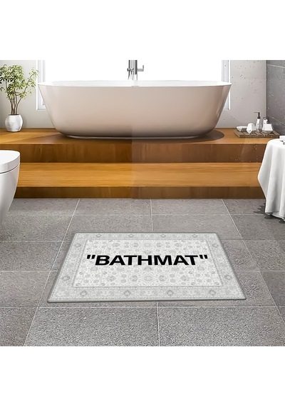 Evaşk Banyo Paspası İpeksi Kadifemsi Halı Yüzey Kaymaz Taban 40x60 BM01640B Beyaz