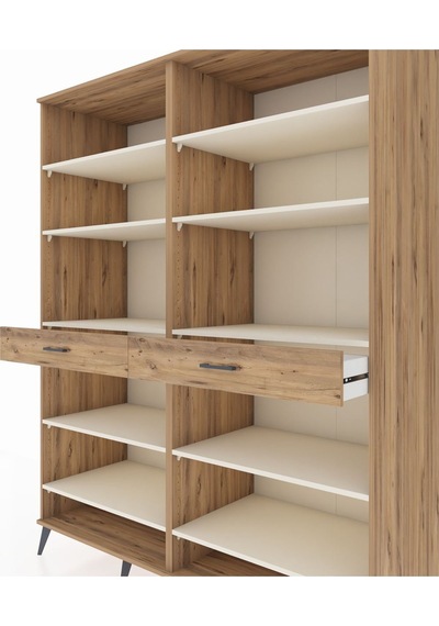 Kronos Gardrop 10 Raflı 2 Çekmeceli 176x59x221 Çam-aytaşı/çam Beyaz Kronos Gardrop 10 Raflı 2 Çekmeceli 176x59x221 Çam-aytaşı/çam Beyaz