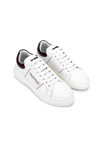 Mario Valentino Unisex Hakiki Deri Beyaz/bordo Sneakers & Spor Ayakkabı 1040 95s3909 Ayk Sk25-26 Whıte/bordeaux Beyaz-bordo