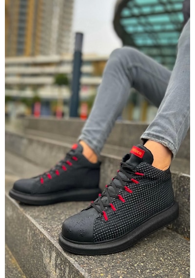 Saklımoda Ch111 Gst Milano Erkek Bot Sıyah/kırmızı Çok Renkli