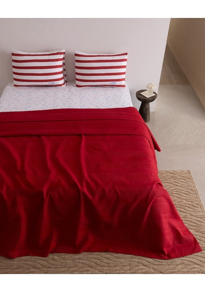 Mathilda King Size %100 Pamuk Karde Düz Pike Takımı - Kırmızı 8684427309612 Çok Renkli