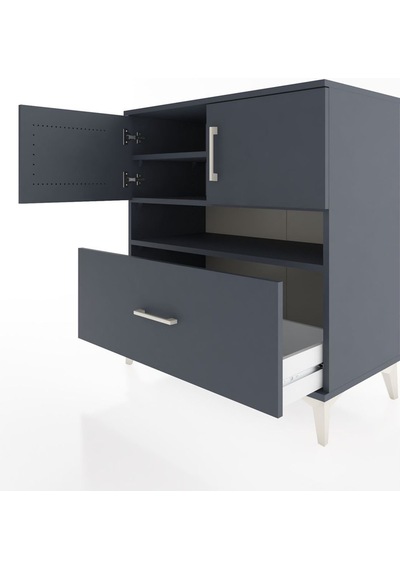 Hyperion Şifonyer 3 Raflı Tek Çekmeceli 2 Kapaklı 88x44x96 Antrasit-antrasit Antrasit Hyperion Şifonyer 3 Raflı Tek Çekmeceli 2 Kapaklı 88x44x96 Antrasit-antrasit Antrasit