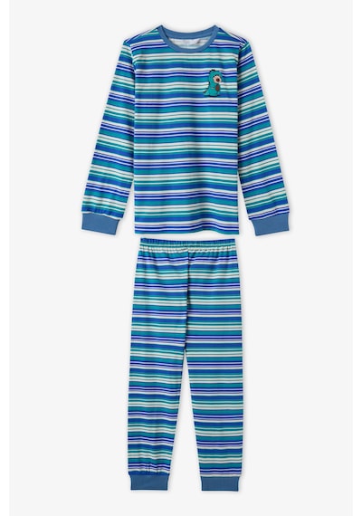 Penti Erkek Çocuk Mavi Çizgili Lovers Pamuklu Uzun Kollu 2li Pijama Takımı