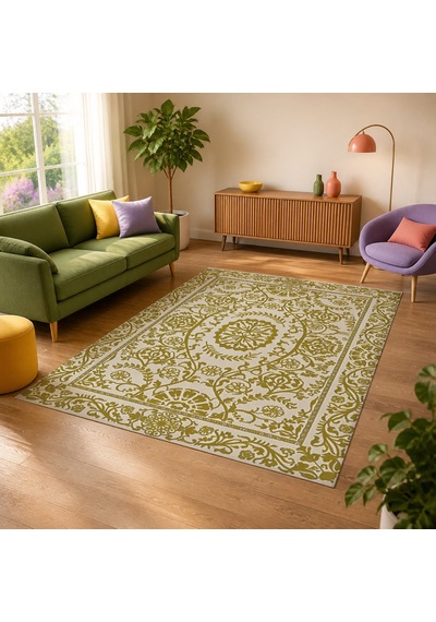 Kartela Halı Veso Halı Kaymaz Taban Makinede Yıkanabilir Halı Hardal Sarısı - 180 X 270 Cm