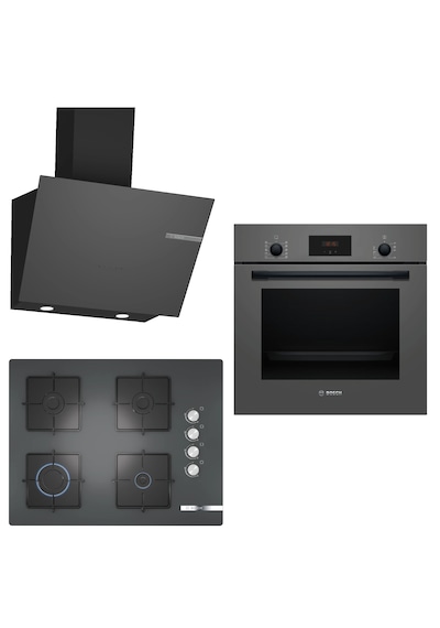 Bosch HBF512BH1T - POP7C9O12O - DWK66PJ70T Gri Ankastre Set