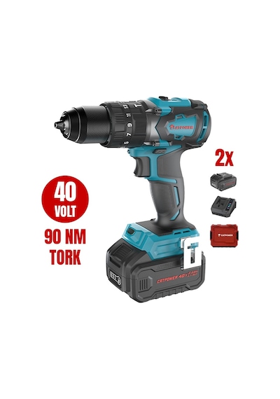 Kömürsüz Akülü Darbeli Vidalama Li-ion 40v 90nm 2 Akülü - Catpower4410