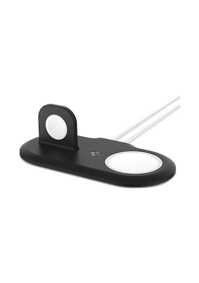 Spigen Magfit Duo 2In1 Magsafe & Apple Uyumlu iOS Watch Ile Stand Doc Black