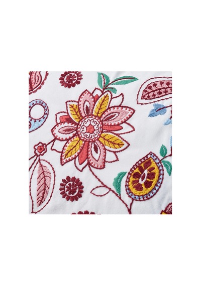 Kırlent, Beyaz-çok Renkli, 50x58 Cm, Nakış