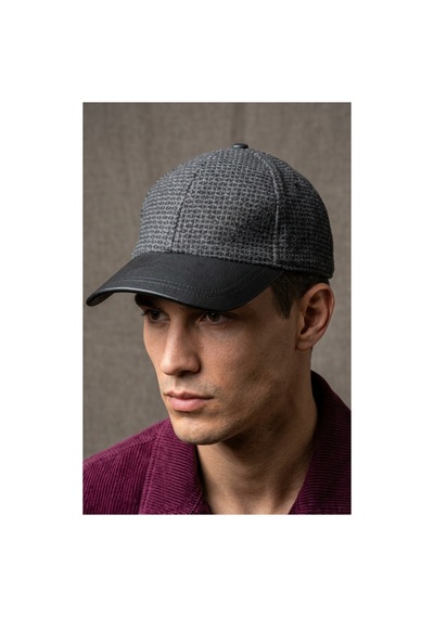 Emybox Deri Siperlikli Kaşe Kadife Şapka Unisex Kışlık - Ayarlanabilir Urban Stil Baseball Cap Füme