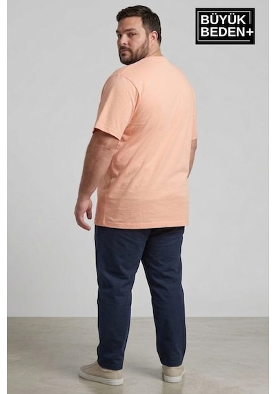 Superlife Erkek Büyük Beden Ar Baskılı 3xl-6xl Bisiklet Yaka Tshırt Spr26bts510-01 Solmon