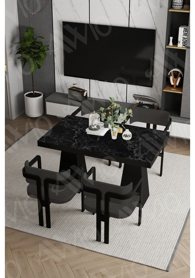 Avvio Valery Lake Mdf Ayak Tokyo Demonte Sandalye 80x120 Yemek Masası Mutfak Masası 4 Kişilik Siyahmermer Avvio Valery Lake Mdf Ayak Tokyo Demonte Sandalye 80x120 Yemek Masası Mutfak Masası 4 Kişilik Siyahmermer