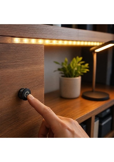 Pm-30933 24v Dc 16mm Gömme Dokunmatik Led Dimmer Kontrolcüsü Switch Buton Siyah