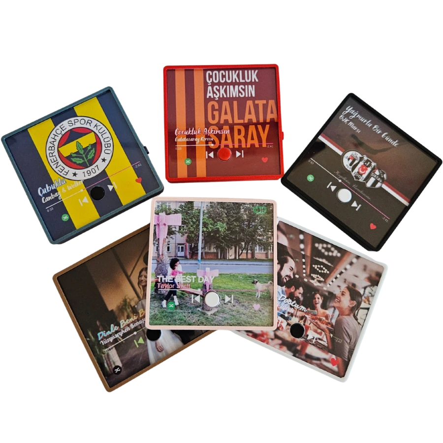 Kişiye Özel Müzikli Magnet Hediyesi Beyaz