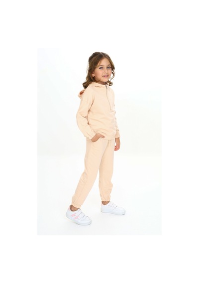 Toontoy Kids Toontoy Kız Çocuk Kapüşonlu Yarım Fermuar Detaylı Eşofman Takım Bej