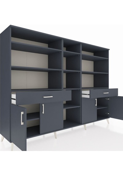 Hyperion Dolap 12 Raflı 2 Çekmeceli 4 Kapaklı 220x44x163 Antrasit Antrasit-antrasit Hyperion Dolap 12 Raflı 2 Çekmeceli 4 Kapaklı 220x44x163 Antrasit Antrasit-antrasit