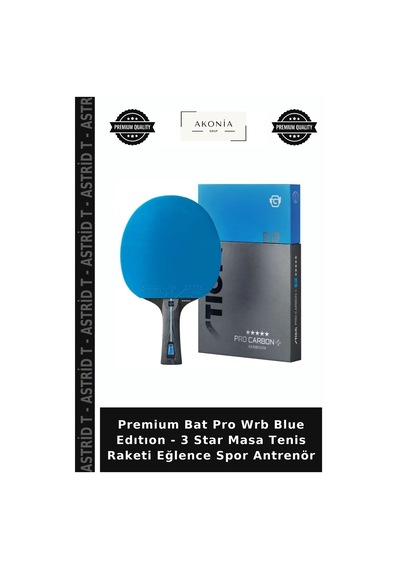 Premium Bat Pro Wrb Blue Edıtıon - 3 Star Masa Tenis Raketi Eğlence Spor Antrenör