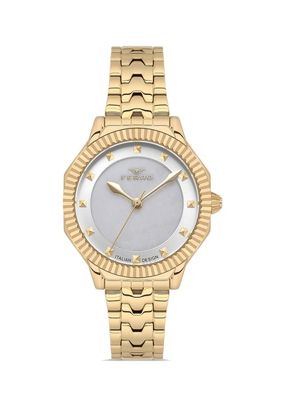 Ferro Fl21632awt-b Quartz Çelik Altın Rengi 32 Mm Kadın Kol Saati Altın