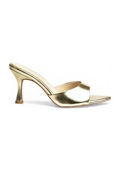 Fox Shoes Y569525809 Altın İnce Topuklu Kadın Terlik