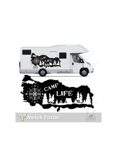 Türkiye Pusula Kamp Karavan Sticker