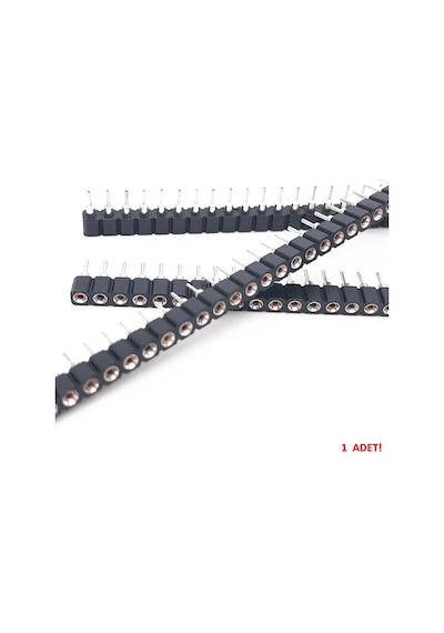 1x40 Pin Precision Dişi Header Tek Sıra 2.54mm 180 Derece Yuvarlak Kırılabilir