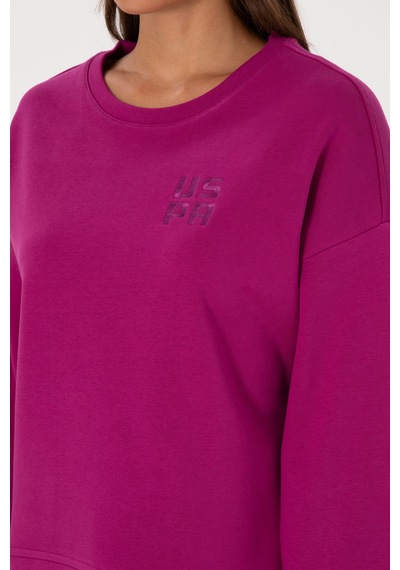 U.S. Polo Assn. Kadın Fuşya Bisiklet Yaka Basic Sweatshırt 50313565-VR023
