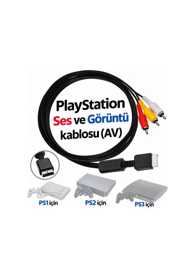 Ps1 Ps2 Ps3 Uyumlu Av Rca Kablo Playstation Tv Görüntü Ve Ses Aktarım Kablosu
