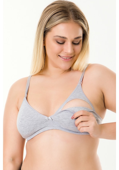 Par Lingerie Pl 3'lü Çıkarılabilir Pedli Emzirme Sütyeni Gri