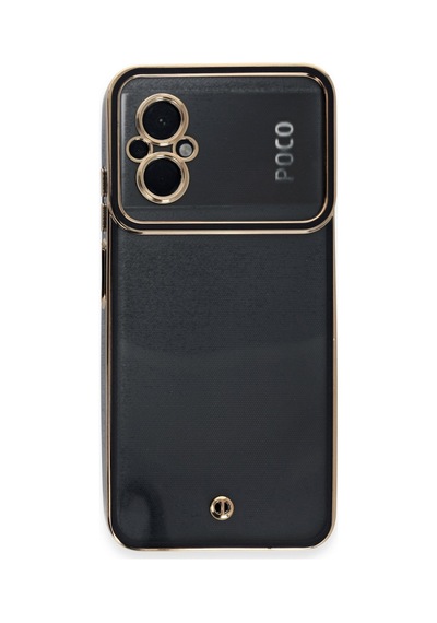 Poco M5 Kılıf Liva Lens Silikon - Siyah Çok Renkli