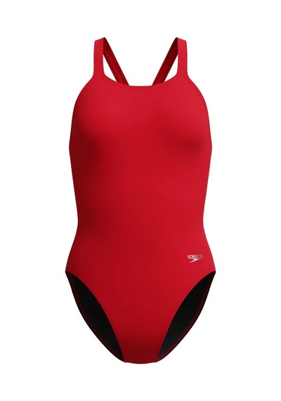 Speedo Solid Endurasoft Leaderback Kadın Yüzücü Mayosu Kırmızı