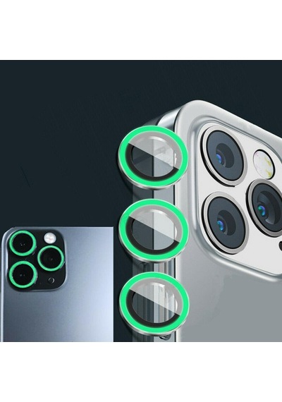 Binano Apple Uyumlu iPhone 13 Pro/13 Pro Max Fosforlu Koyu Yeşil Kamera Koruyu