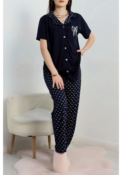 Seka Store Seka Baskılı Düğmeli Pijama Takım Lacifiyonk - 50776.1773. Çok Renkli