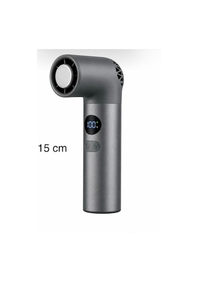 Turbo Buzlu Fan Dijital Ekranlı Şarjlı Mini El Vantilatörü 100 Kademeli Ayar, 3000mah Batarya, Type-c Şarj