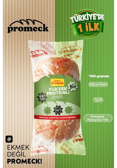 Yüksek Proteinli Tam Buğdaylı Prosort Ekmek 220 Gr
