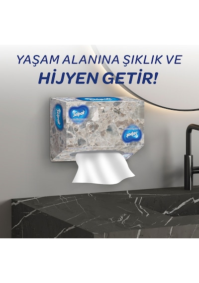 Selpak El Ve Yüz Havlusu Kutulu Mermer Desen 80 Yaprak