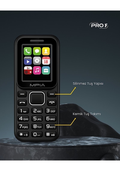 Mpıa Yerli Üretim Kamerasız Tuşlu Cep Telefonu 7 Gün Şarj Asker Yaşlı Öğrenci Ofis Telefonu 2 Yıl Garanti