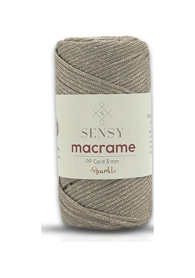 Sensy Simli Polyester Makrome İpi Vizon 3 Mm 250 Gr Supla İp Ve Çanta İpliği Polyester İpi