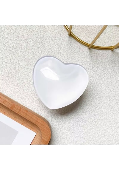 Microcase Kalp Tasarımlı 3m Yapıştırmalı El Parmak Tutucu Cep Telefonu Tutacağı Popsocket - Al5244 Beyaz