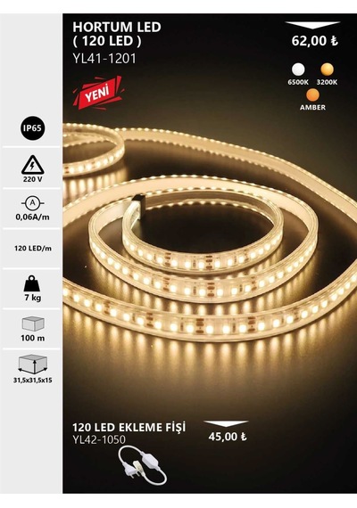 Noas Hortum 120 Led Beyaz 220v 4040 1MT