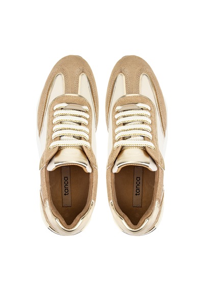Tamer Tanca Kadın Hakiki Deri Pudra Sneakers & Spor Ayakkabı 298 7095 Bn Ayk Y26 Pdr Suet/bej/gold
