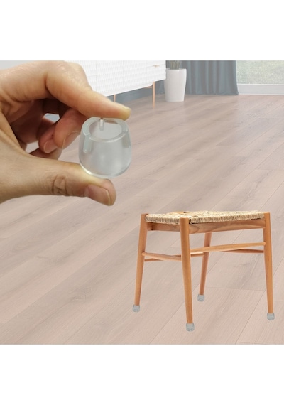 Sessiz Tip Sandalye Pabucu Masa Sandalye Zemin Koruyucu 25 Mm - 32 Mm 4 Adet Bej Diğer
