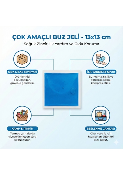 Mor 13x13 Cm 20 Adet Soğuk Kompres Jel Buz Aküsü Soğuk Zincir Buz Jeli Buz Torbası Strafor Kutu İçi Jel
