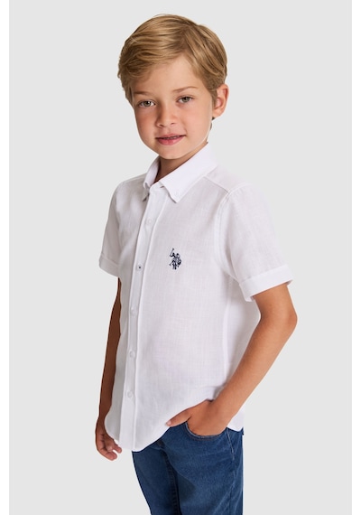 U.S. Polo Assn. U.s. Polo Assn. Erkek Çocuk Beyaz Gömlek Kısa Kollu 50326122-vr013