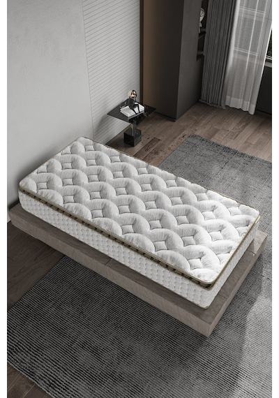 Aksviva Cortado Tek Kişilik Pedli Paket Yaylı Yatak 30 Cm BEYAZ