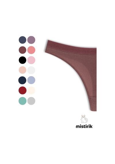 Mistirik Paulo Model Fitilli Esnek Kumaş String Tanga Mürdüm Renk Mürdüm