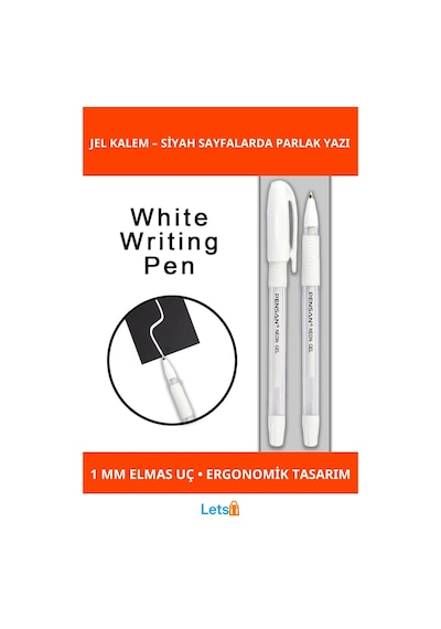 Beyaz Jel Kalem 1mm Uçlu Ergonomik Yazım Çok Renkli