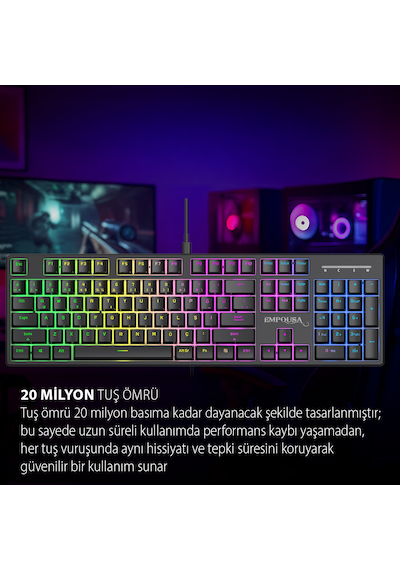 Ikg-440t Mavi Switch Mekanik Klavye Rgb 16 Efekt 104 Tuş Kablolu Anti-ghosting Windows/mac Uyumlu