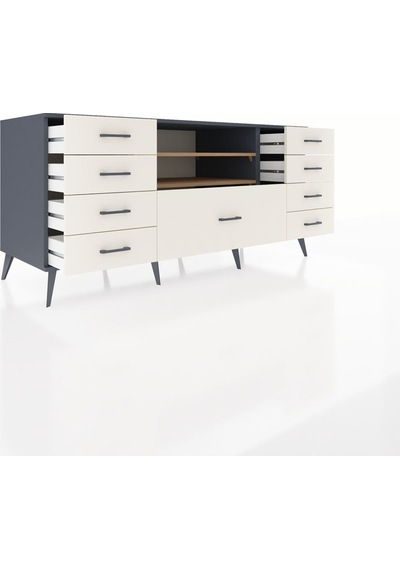 Kronos Konsol 2 Raflı 9 Çekmeceli 176x59x83 Antrasit-çam/aytaşı Çam/aytaşı Kronos Konsol 2 Raflı 9 Çekmeceli 176x59x83 Antrasit-çam/aytaşı Çam/aytaşı